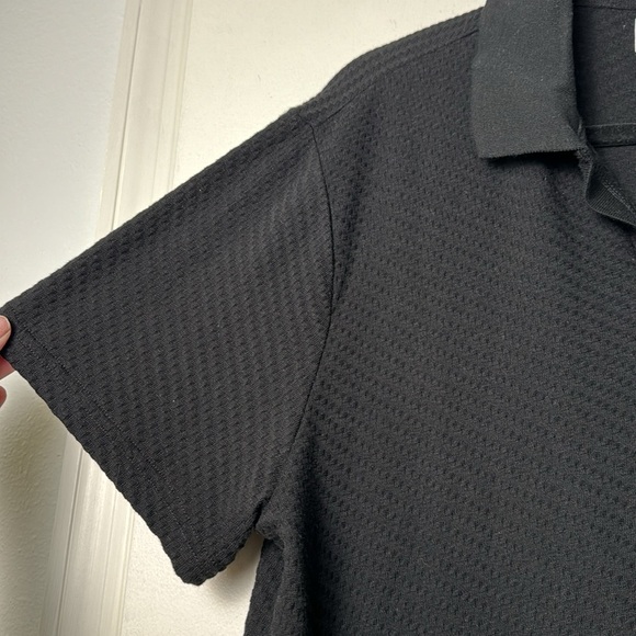 Goodfellow & Co Men's Cotton Blend Textured V-Neck Black Polo Size Large - Picture 5 of 6